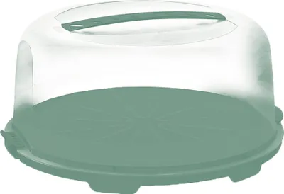 A clear, studio shot of a cake dome.