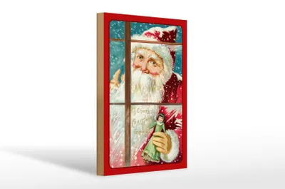 Produktbild von Holzschild Weihnachtsmann Christmas 20x30cm