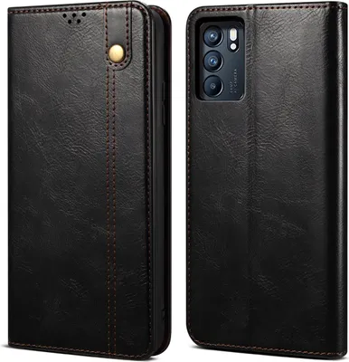 Immagine prodotto di Custodia per OPPO Reno6 5G, custodia flip in pelle con funzione stand nero