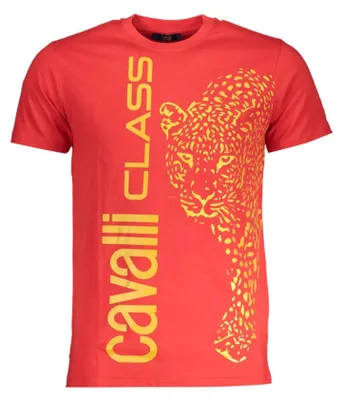 Produktbild von Cavalli Class T-Shirt Rot Leopardkopf Herren : Größe - 2XL Größe: 2XL