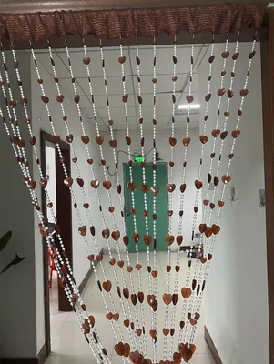 Obrázok produktu pre Akrylové perličky, záves na dvere, 100 x 195 cm, hnedý, rozdeľovač priestoru do bytu