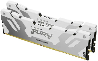 Obrázek produktu pro Kingston Technology FURY 32 GB 6400 MT/s DDR5 CL32 DIMM (sada dvou) Renegade White XMP, 32 GB, 2 x 16 GB, DDR5, 288-pin DIMM