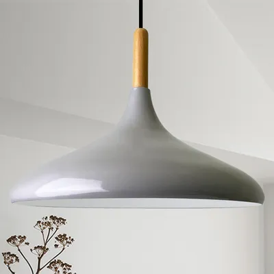 Produktbild von Pendelleuchte I Champion I Holz Esstisch Grau Ø35 cm Metall E27 Lampe