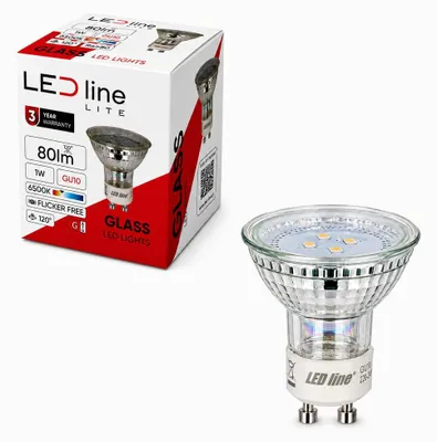 Produktbild von LED-line LED GU10 1W Reflektor 80lm 120° Glas 220-260V Kaltweiß 6500K