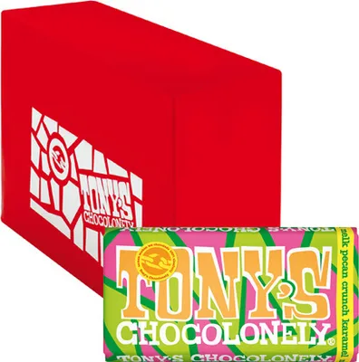 Produktbild von Tony's Chocolonely - Vollmilchschokolade Pekan Crunch Karamell - 15x 180g