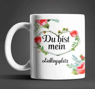 Produktbild von Du bist mein Lieblingsplatz Valentinstag Kaffeetasse Teetasse Tasse Geschenkidee