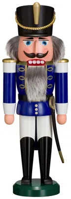 Produktbild von Husar blau (37cm) Nussknacker von Seiffener Volkskunst