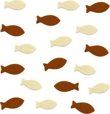 Produktbild von Oblique Unique 18 Holz Fische Mix Streudeko Taufe Kommunion Konfirmation - Echtholz
