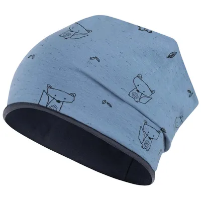 Produktbild von Mütze Junge Übergangsmütze Beanie Kindermütze Baby Hunde Allover-Print, Gr. 50-52, blau