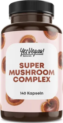 Produktbild von YesVegan® Vitalpilz Komplex Reishi Cordyceps Lions Mane 180 Kps - 6er Set