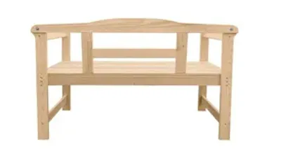 Produktbild von Gartenbank Parkbank Massivholz Park Stabil Holz Natur biss 2 Person Bank 118cm