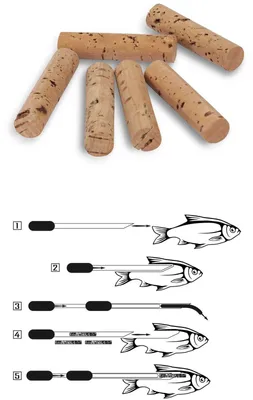 Produktbild von Black Cat Kork Sticks 50x11mm - 6 Korkstäbe für Köderfisch Ausstanzer