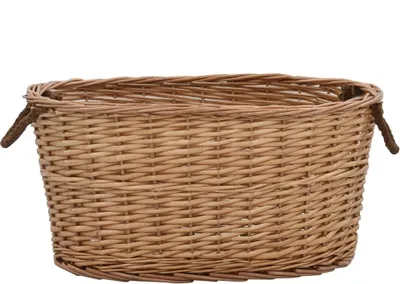 Produktbild von vidaXL Holzkorb mit Tragegriffen 56x40x28 cm Natur Weide