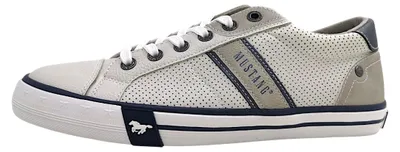 Image de Mustang - Chaussures de sport pour hommes, lacets, couleur blanche, style décontracté