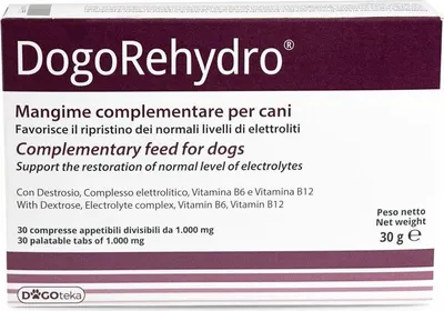 Image de Dogoteka - Comprimés électrolytiques DogoRehydro - 30 pièces  en cas de forte chaleur - favorise l'équilibre électrolytique