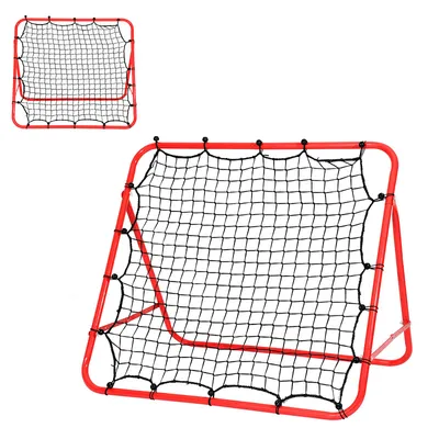 Produktbild von Jiubiaz Fußball Rebounder Kickback Tor Rückprallwand Fußballtraining Metallrohr + PE Gewebe 103 x 100 cm