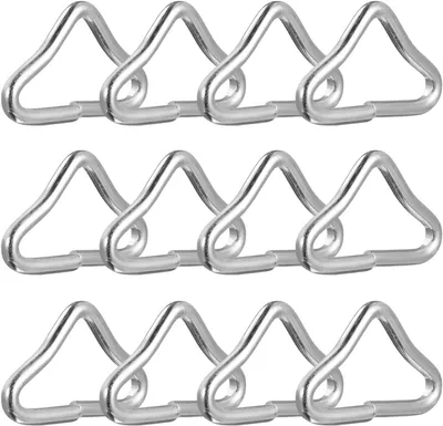 Imagen del producto de Ganchos triangulares para resortes de trampolín, 60 unidades, galvanizados, para la fijación de los resortes del trampolín