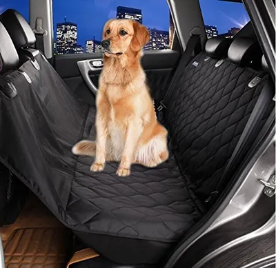 Image de Housse de siège de voiture pour chiens, housse de siège arrière, hamac pour chiens pour voiture protection de coffre lavable hamac pour chiens pour animaux domestiques imperméable antidérapant voyage - noir