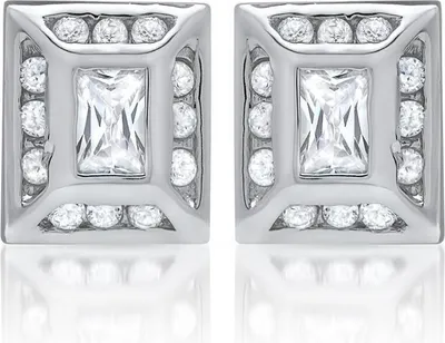 Produktbild von Unique quadratischer Ohrstecker 925 Silber mit Zirkonia SE0039