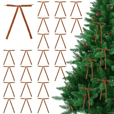 30 Samt-Schleifen Kamel 17,5 cm Weihnachtsbaum DIY