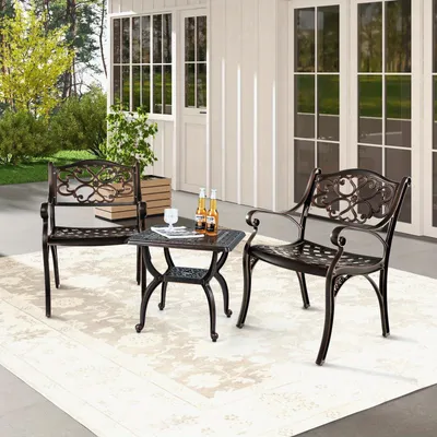 Immagine prodotto di Sedie da giardino - Sedie da balcone - Sedie da terrazzo - Sedie per il giardino posteriore - Sedie in alluminio - Set da 2 pezzi