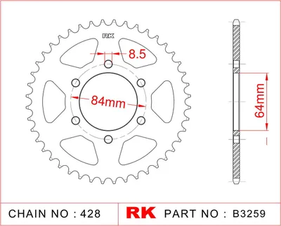 Immagine prodotto di Pignone RK "3259" 428, acciaio 53 denti