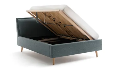 Produktbild von Doppelbett Estee 140x200 mit Stauraum - blau/eiche