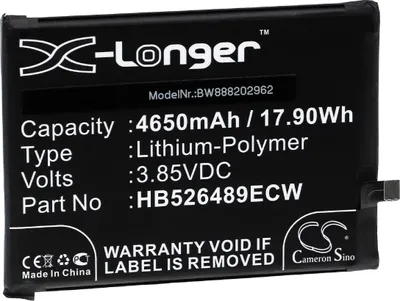 Produktbild von vhbw Akku Ersatz für Huawei HB526489ECW für Handy Smartphone Telefon (4650 mAh, 3,85 V, Li-Polymer)