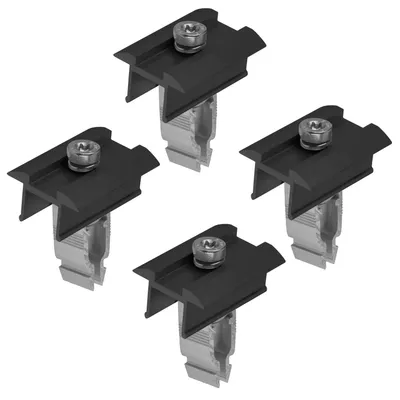 4x Mittelklemmen für Solarmodule, Alu, 30–45 mm, schwarz