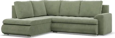Produktbild von Links Ecksofa mit Schlaffunktion Foresta, Ottomane, Cord - Grün