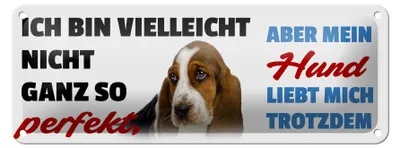Produktbild von Blechschild Tier Spruch 27x10cm mein Hund liebt mich trotzdem
