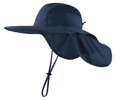 Produktbild von Sonnenhut Herren mit Nackenschutz, UV-Schutz, Wanderhut, Marineblau, L-XL