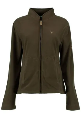Produktbild von OS Trachten Damen Fleecejacke Sweatjacke Zip-Jacke hochgeschlossen Kroios, Größe:40, Farbe:khaki/schlamm