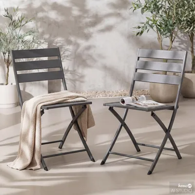Produktbild von home24 Klappstuhl - 2er-Set - Stahl