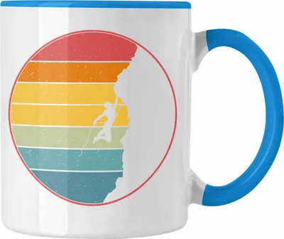 Produktbild von Trendation - Klettern Bergsteigen Geschenk Tasse Boulder Geschenkidee Berge (Blau)