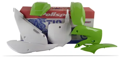 Productafbeelding van SET VOOR KAWASAKI KX 65 '00-'22, kunststof, inclusief voorplaat (8661500010), groen/wit, OEM