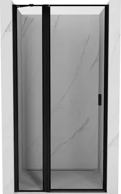 Produktbild von Mexen Mist links angeschlagene Duschtür 105 cm, schwarzer Rahmen, schwarz - 8A4-105-000-70-70-L
