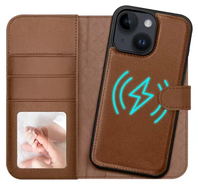 Immagine prodotto di custodia magnetica 2in1 per iPhone 14 protezione RFID, cover magnetica staccabile, compatibile con MagSafe, custodia antiurto con finestra fotografica