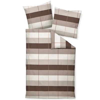 Produktbild von Janine Design Mako-Satin-Bettwäsche-Garnitur J. D. 87100 Farbe siena naturell Größe 135x200+80x80 cm