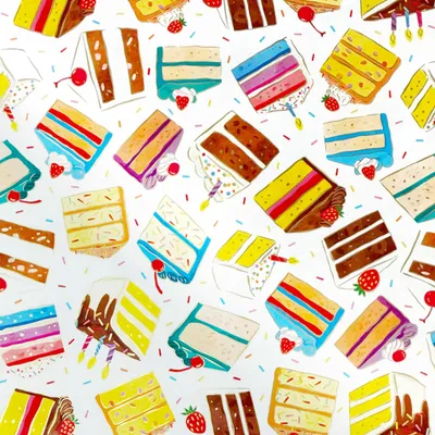 Produktbild von Geschenkpapier Torten Motiv 70cm x 2m Rolle Bunt