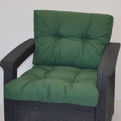 Produktbild von Kissen / Polster für PE - Rattanmöbel , Set Sitz + Rücken , Colore verde scuro (dunkelgrün)