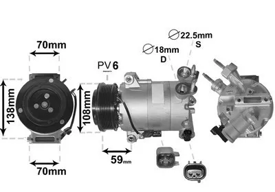 Produktbild von VAN WEZEL 1800K586 VS16 Klimaanlage Klimakompressor PAG 46 R134a für FORD FOCUS III Turnier FOCUS III C-Max II (DXA/CB7, DXA/CEU) Grand C-Max