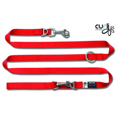Produktbild von Curli Verstellbare Leine Nylon 200 x 1,5 cm rot