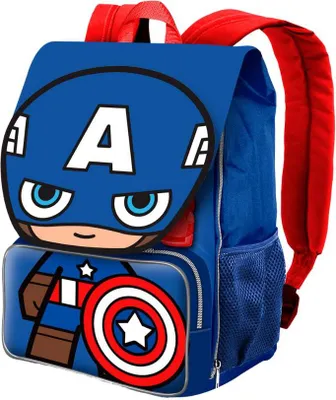 Produktbild von Einzelabteil Schulrucksack Captain America Blau Marvel 26x34x18 cm