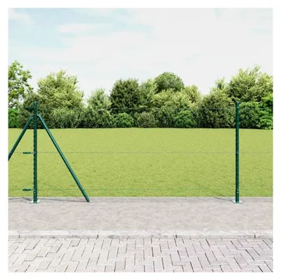 Produktbild von Zaunpfosten Grün 100 x 1 m (25 mm Maschen) Stahl und PVC für Gartenzaun, Hundezaun, Weidezaun und Hühnerzaun