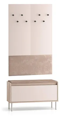 Produktbild von Eingangsmöbel Alos mit 1 Tür, Kaschmir und Holzoptik, 90cm