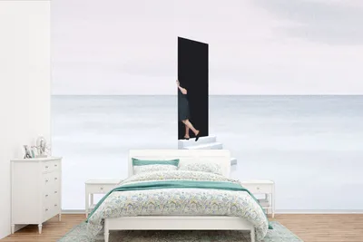 Produktbild von MuchoWow® Fototapete für Wohnzimmer oder Schlafzimmer Wandtapete Vinyl Motivtapete Frau - Treppe - Abstrakt - Tür - 600x400 cm - Vinyltapeten