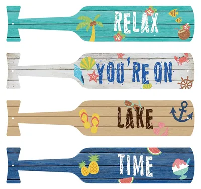 Image de Ensemble de 4 pagaies en métal nautiques pour décoration murale