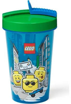 Productafbeelding van LEGO 40441724 Drinkbeker met rietje, ICONIC BOY, 0,5 liter