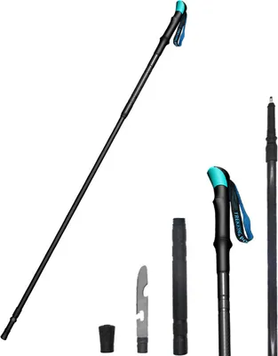 Produktbild von Outdoor-Trekkingstock, Teleskop-Trekkingstock, ultraleichte Krücke aus Aluminiumlegierung, ergonomischer Griff, teleskopierbar ca. 97–125 cm